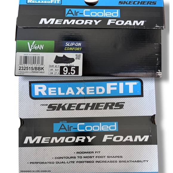 NIB Skechers Mens Relaxed Fit Equalizer 5.0 Persistable Slip On Black Shoes 9.5 - Picture 4 of 9